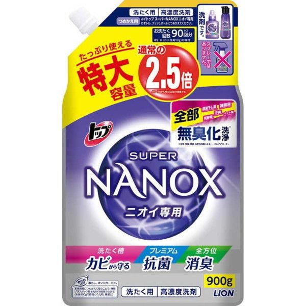 ライオン トップ スーパーNANOX ナノックス ニオイ専用 つめかえ用