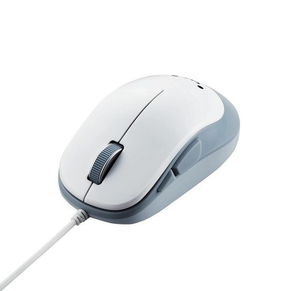 エレコム USB マウス 有線 Mサイズ 5ボタン(戻る・進むボタン搭載) BlueLED 握りの極み ホワイト(フェイス) M-XGM10UB
