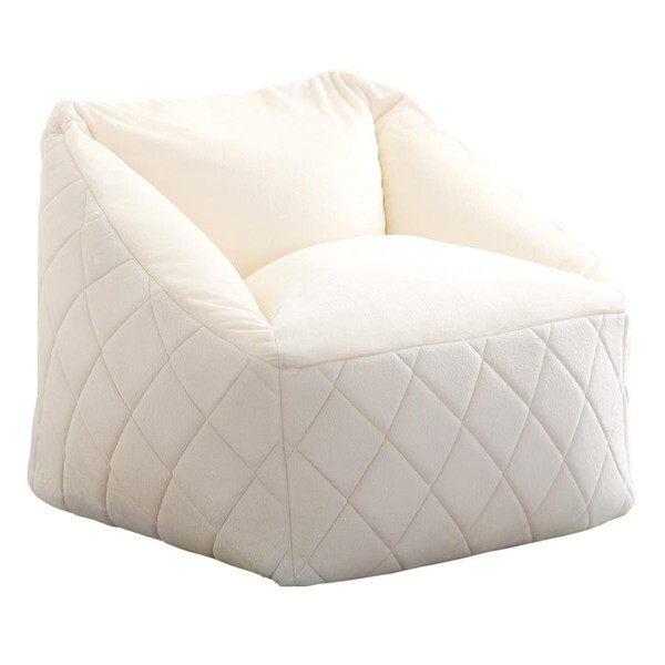 ホームテイスト SH-07-OKBKS 大人かわいいインテリア 背もたれ付きビーズソファ 【Chammy -チャミー-】 ホワイト