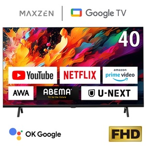 テレビ 40型 Googleテレビ 40インチ グーグルテレビ 40V 地上・BS・110度CSデジタル 外付けHDD録画機能 HDMI2系統 HDRパネル MAXZEN JV40DS06