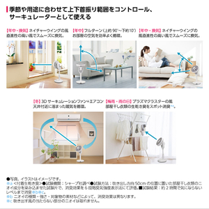 SHARP PJ-R2DS-W ホワイト系 [3Dサーキュレーションファン (DC