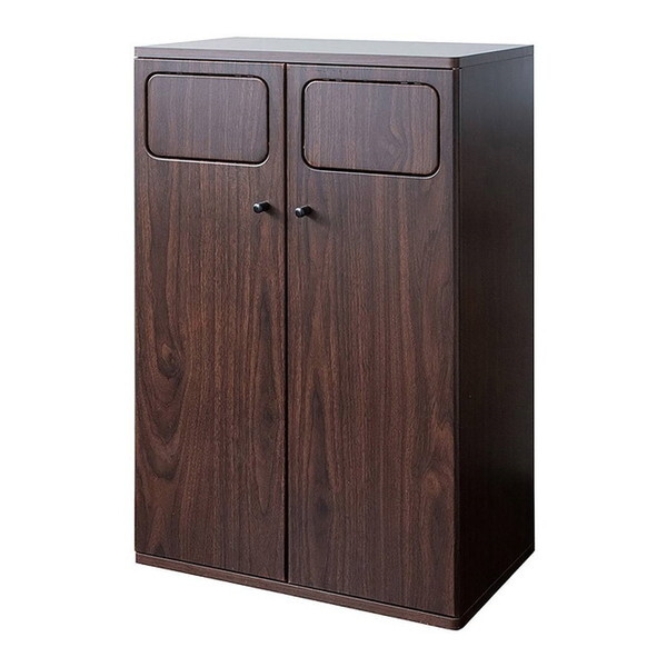 宮武製作所 600802105 DB-802R BR 木製ダブルプッシュダストボックス Empro(エンプロー) ブラウン