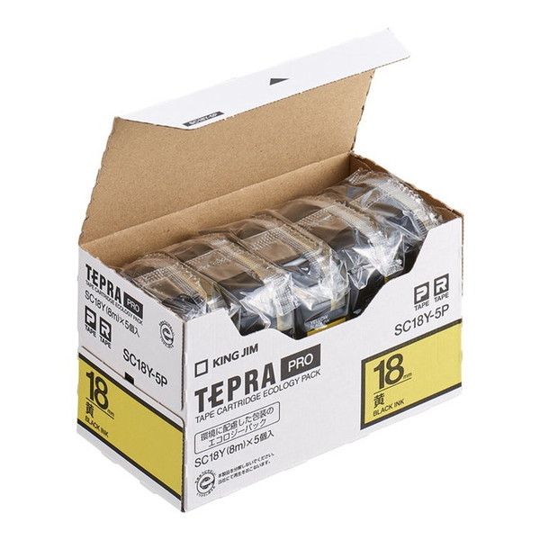 新品　未開封　テプラ　18箱 テプラ TEPRA PRO【純正】テープ スタンダード 幅18mm 白ラベル