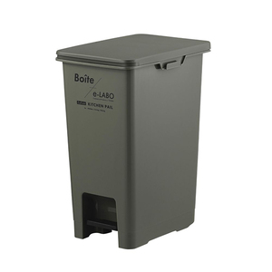 天馬(Tenma) ELB-PP30 KH ペダル式 ゴミ箱 フタ付き 30L カーキ 幅27×奥行37×高さ50cm Boite e-LABO ペダルペール キャスター付き