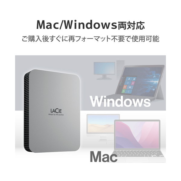 ELECOM STLP4000400 LaCie 外付け HDD 4TB ポータブル Mobile Drive