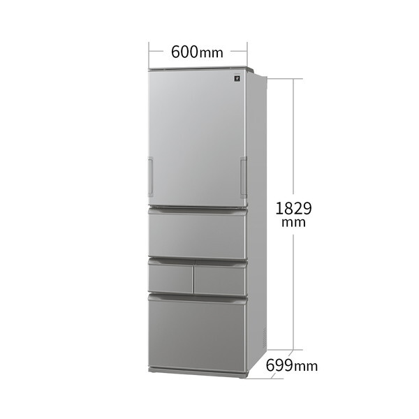 SHARP SJ-XW46P-S カームマットシルバー どっちもドア [冷蔵庫 (455L