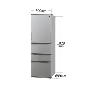SHARP SJ-XW46P-S カームマットシルバー どっちもドア [冷蔵庫 (455L