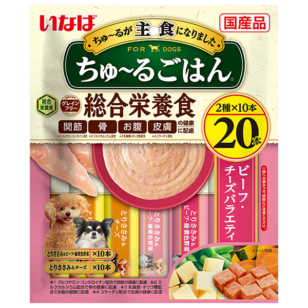 いなば ちゅ~るごはん ビーフ・野菜バラエティ 80本 - ドッグフード