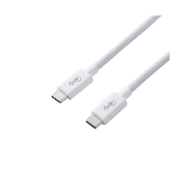 ELECOM USB4-CC5P08WH USB4P[u C-C^Cv Fؕi PDΉ 40Gbps 0.8m zCg