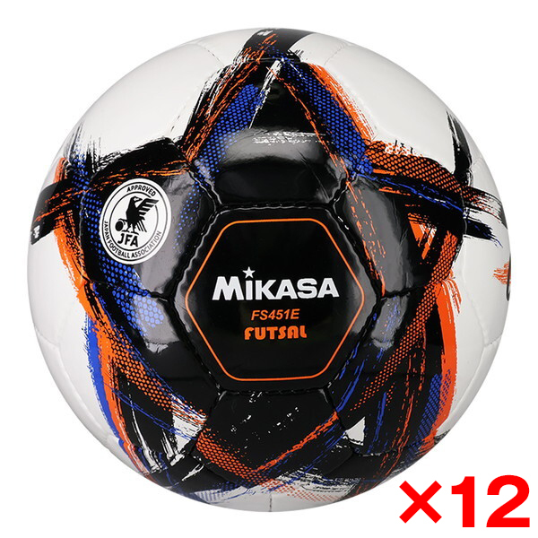 【12個セット】MIKASA FS451E-BK OrgestA フットサルボール 検定球 4号球 手縫い ブラック 12個セット】MIKASA FS451E-BK OrgestA フットサルボール 検定球 4号球