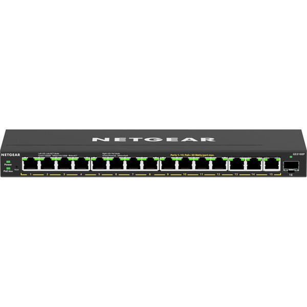 NETGEAR GS316EP-100JPS [SOHO/家庭向けPoE+対応 (180W) ギガビット15