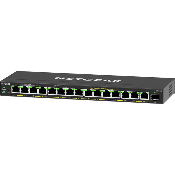 NETGEAR GS316EP-100JPS [SOHO/家庭向けPoE+対応 (180W) ギガビット15