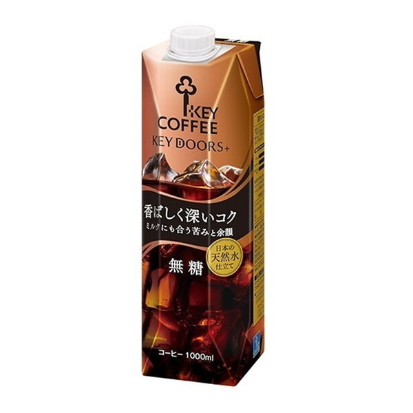 キーコーヒー KEY 香ばしく深いコク無糖リキッド コーヒー 1L x6