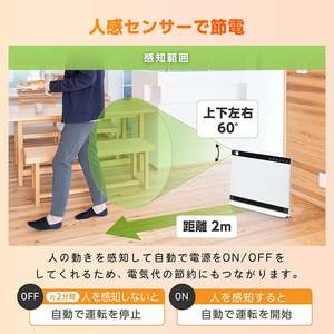 MAXZEN CH-MD2336WH ホワイト [パネルセラミックヒーター (人感・室温