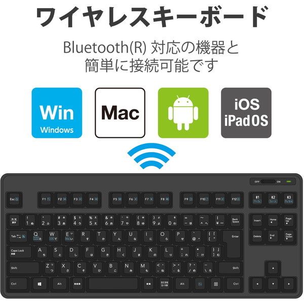Bluetooth 2.4GHz両対応 キーボード ワイヤレス キーボード 日本語配列 タッチパッド テンキー搭載 無線キーボード  iPad パソコン スマホ Windows Mac iOS対応