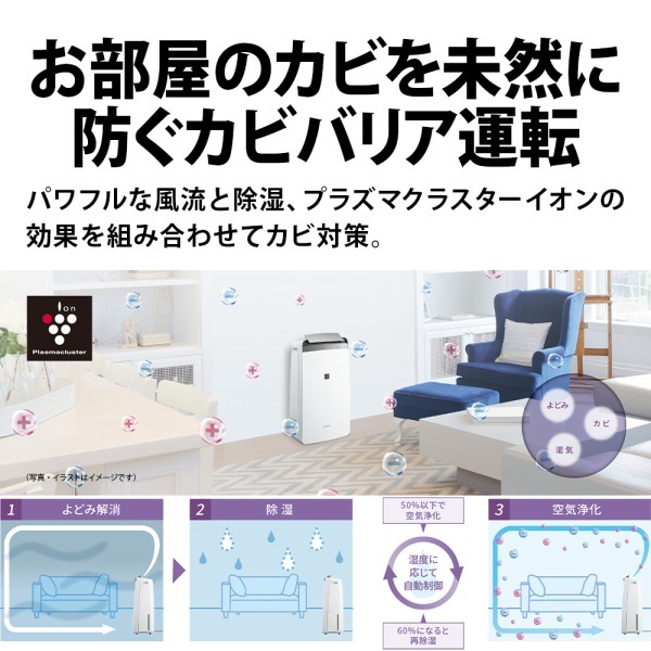 SHARP CV-S180-W ホワイト [コンプレッサー式衣類乾燥除湿機 (木造20畳