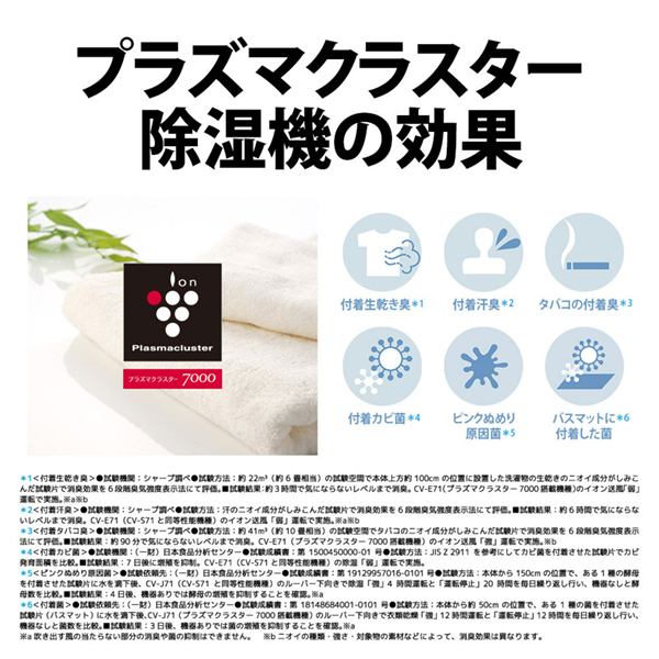 SHARP CV-S71-W ホワイト [コンプレッサー式 衣類乾燥除湿機 (木造9畳