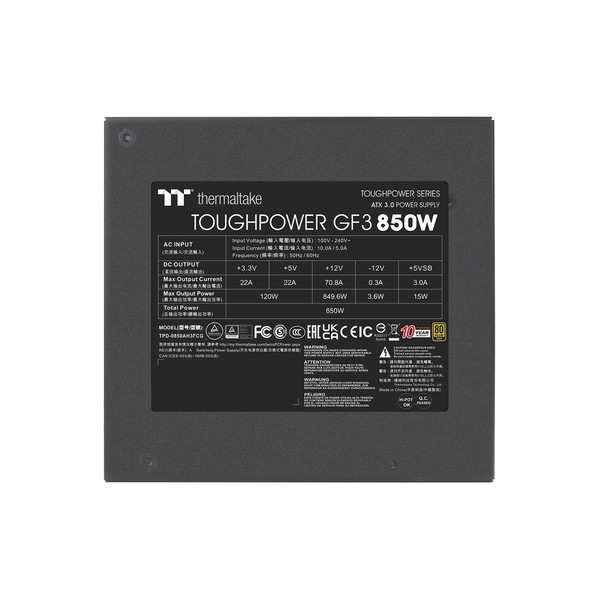 Thermaltake PS-TPD-0850FNFAGJ-4 TOUGHPOWER GF3 GOLDシリーズ [電源