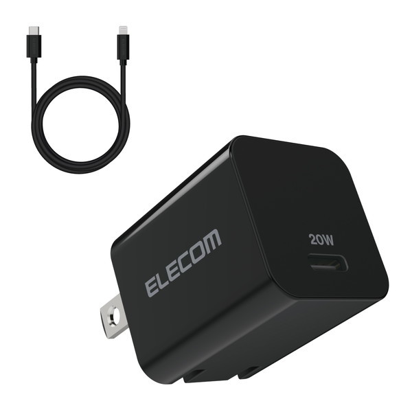 ELECOM MPA-ACLP04BK ubN USB Type-C [d PD Ή 20W ^CvC ×1 Type C - CgjOP[u  1.5m XCOvO  ACA_v^[ RZg