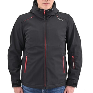 デイトナ D48630 ジャケット 春秋冬 イージーソフト シェルパーカー DJ-017 ブラック/レッド XLサイズ デイトナ D48630 ジャケット 春秋冬 イージーソフト シェルパーカー DJ-017 ブラック/レッド XLサイズ