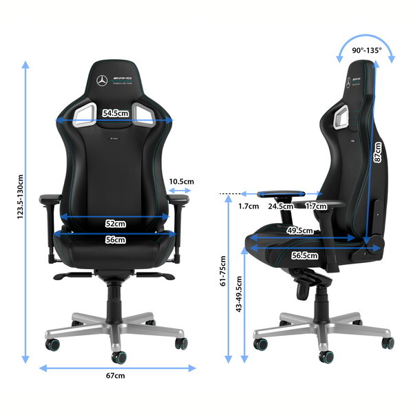 noblechairs NBL-EPC-PU-MPF-SGL マットブラック EPIC - Mercedes-AMG