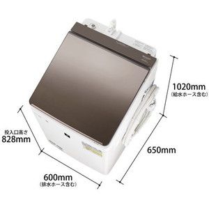 SHARP ES-PT10F-T ブラウン [洗濯乾燥機 (洗濯10.0kg/乾燥5.0kg