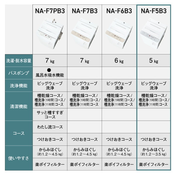 PANASONIC NA-F5B3-H ライトグレー [全自動洗濯機 (5.0kg)] | 激安の 