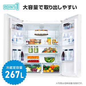 MAXZEN JR415ML01WH ホワイト [冷蔵庫 (415L・フレンチドア/観音開き