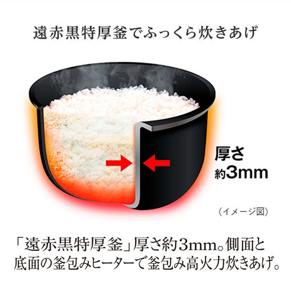 TIGER JBS-B055KL メタルブラック 炊きたて [マイコン炊飯器(3合炊き