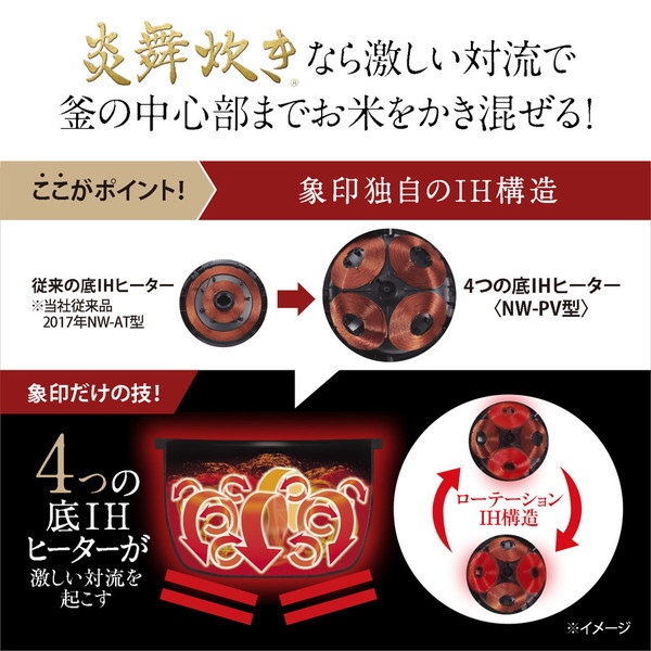 象印 NW-PV10-BZ スレートブラック 炎舞炊き [圧力IH炊飯器 (5.5合炊き