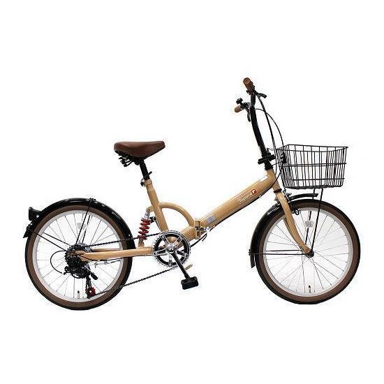 TOP ONE FS206LL-37-MO モカ [折りたたみ自転車(20インチ・6段変速 