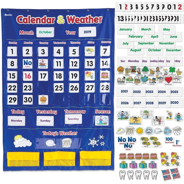 Learning Resources LER 2418 Calendar & Weather Pocket Chart |Pbg`[g J_[&VC
