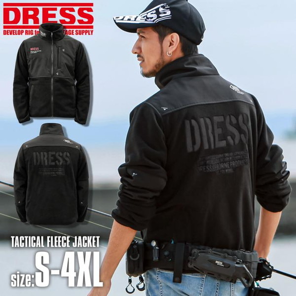 DRESS AIRBORNE PRODUCTS フィッシングジャケット ブラック DRESS タクティカルフリースジャケット AIRBORNE