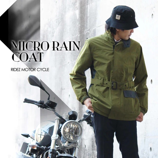 RIDEZ MCR05 MICRO RAIN COAT OLIVE 4L [CR[g]