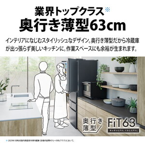 SHARP SJ-MF46P-H ダスクダークメタル Fit63 [冷蔵庫 (457L・フレンチ