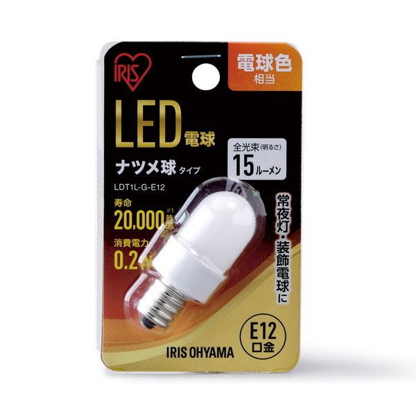 アイリスオーヤマ LDT1L-G-E12 [LEDナツメ球 E12 電球色] | 激安の新品