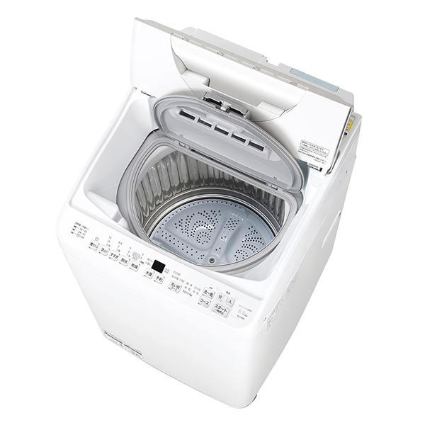 SHARPホワイト 縦型洗濯機 6.0 kg SHARP ES-TX6K-W ホワイト系 穴なし槽 [縦型洗濯乾燥機 (洗濯6.5kg