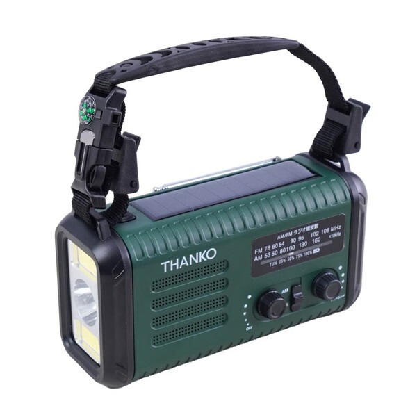 THANKO 20000mAh ��񂵏[�d�Ή�AM/���C�hFM���W�I���C�g �O���[�� KSTM25HGR