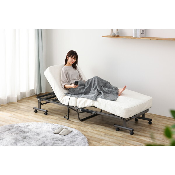 アイリスオーヤマ OTBSS-CDNホワイト [折りたたみコイル電動ベッド ...