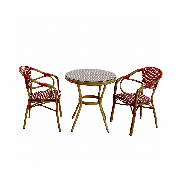 �Z�܂��X�^�C�� PLS-R70-3PSET-RED �K�[�f���e�[�u�� �v���W�[�� ���E���h�^ 3�_�Z�b�g ���b�h