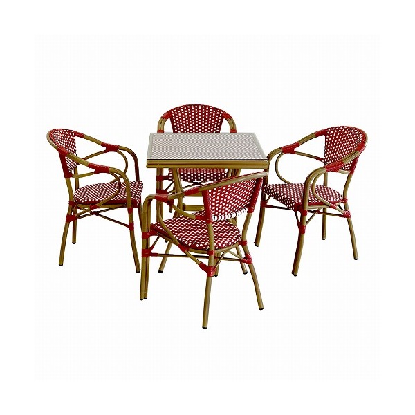 �Z�܂��X�^�C�� PLS-S70-5PSET-RED �K�[�f���e�[�u�� �v���W�[�� �X�N�G�A�^ 5�_�Z�b�g ���b�h