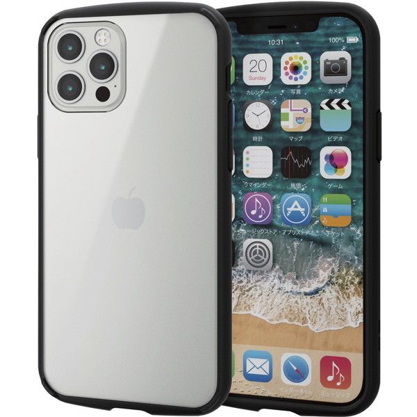 ELECOM PM-A20BTSLFCBK ubN iPhone12 iPhone12 Pro P[X Jo[ t[J[