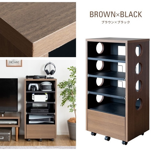 宮武製作所 GRK-002 BRBK ゲーム機ラック REGABO ブラウン×ブラック