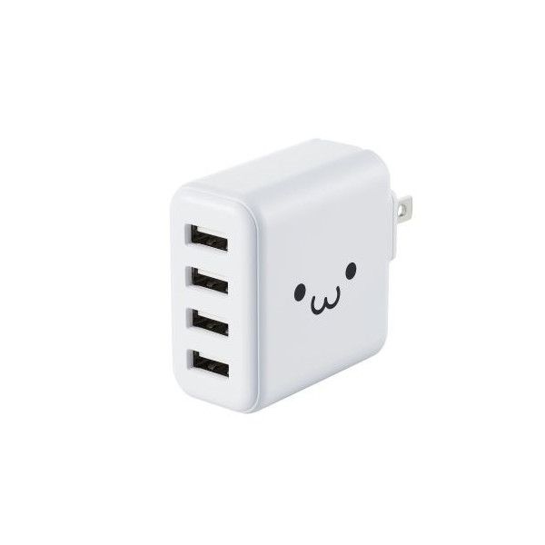 ELECOM MPA-ACU13WF zCg [iPhone[d AC[d 4.8Ao USB 4|[g]