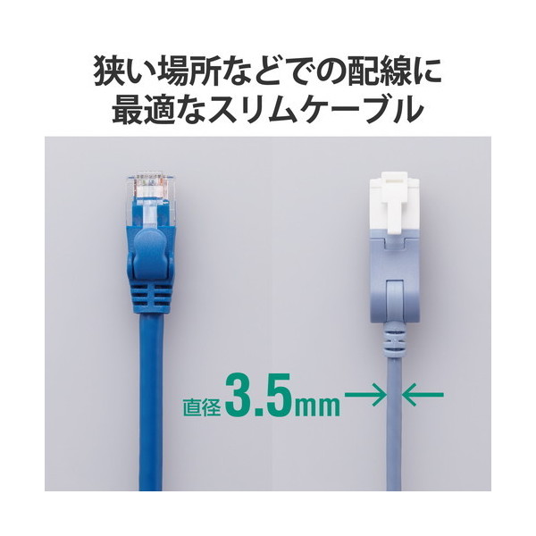 ELECOM LD-GPATSV/BU30 ブルー [LANケーブル Cat6A準拠 3m スリム タテ