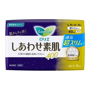 花王 ロリエ しあわせ素肌 スリム40 特に多い夜用 羽つき 9コ | 激安の