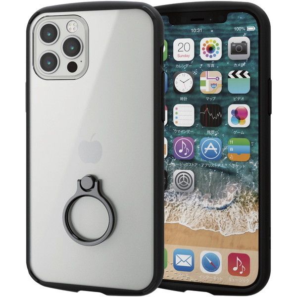 ELECOM PM-A20BTSLFCRBK ubN iPhone12 iPhone12 Pro P[X Jo[ t[J[
