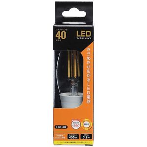 オーム電機 LDC3L-E12 C6 [LEDフィラメントタイプシャンデリア球 E12 40形相当 電球色]