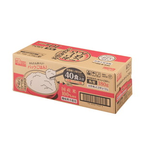 アイリスオーヤマ 低温製法米のおいしいごはん 国産米100% 40食入り(180g×10食パック×4袋) 角型
