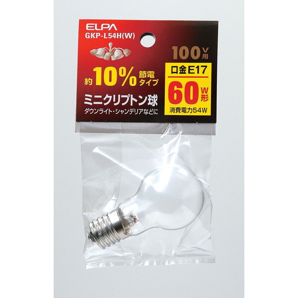 朝日電器 エルパ 10%節電ミニクリプトン球 GKP-L54H (W) (電球・蛍光灯) 価格比較 - 価格.com